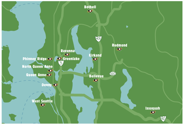 Map of Zeeks Pizza locations