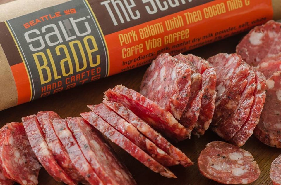 Up close picture of Salami from Salt Blade Meats