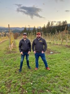 Matt Siordia and Tommy in the orchard where we sourced apples for Orchard Party Cider