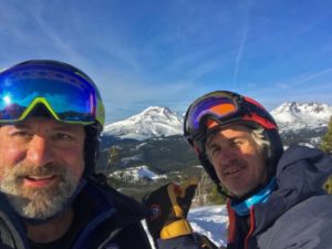Founders and friends, fueling their stoke: Tom and Doug skiing at Mount Baker