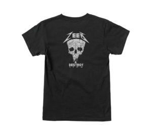 black t shirt with zeek and destroy logo which is inspired by metallica Seek and Destroy